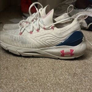 Under Armour Cream and Pink Running Shoes
